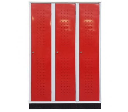 Dulap vestiar metalic cu separator interior cu 3 uși, 1200x500x1750 mm