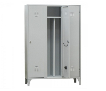 Dulap vestiar metalic cu separator interior cu 3 uși, 1200x500x1800 mm