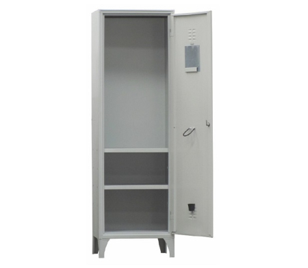 Dulap vestiar metalic specializat cu 1 ușă și 2 polițe reglabile, 600x500x1950 mm