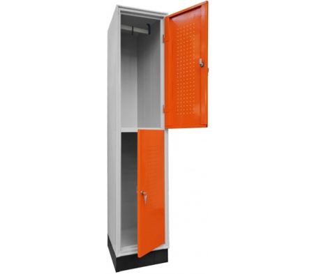 Dulap vestiar metalic suprapus cu 2 uși, 400x500x1750 mm
