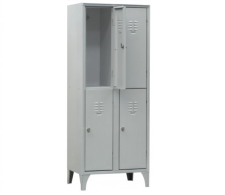 Dulap vestiar - Dulap vestiar metalic suprapus cu 4 uși, 700x500x1800 mm