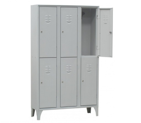 Dulap vestiar - Dulap vestiar metalic suprapus cu 6 uși, 900x500x1800 mm