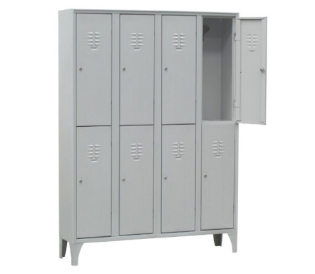 Dulap vestiar - Dulap vestiar metalic suprapus cu 8 uși, 1200x500x1800 mm