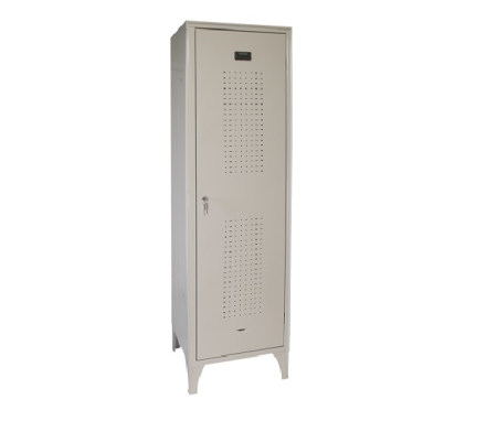 Dulap vestiar metalic supraventilat cu separator interior, 1 ușă, 500x500x1800 mm