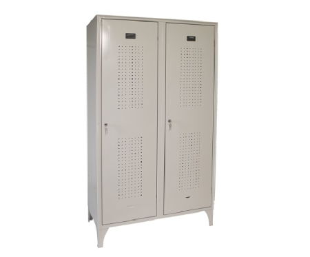 Dulap vestiar metalic supraventilat cu separator interior, 2 uși, 1000x500x1800 mm