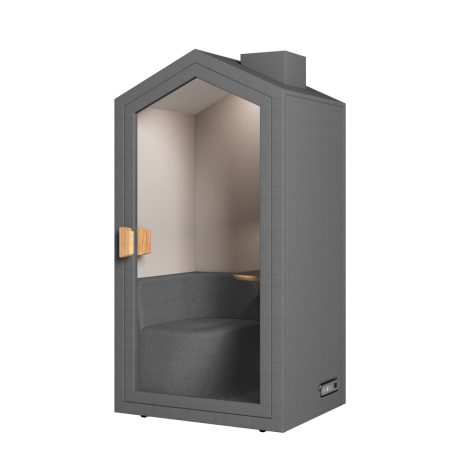 Cabine acustice birou - Office Phone Booth, fotoliu incorporat, masă și ventilație, 2100x1100x900 mm
