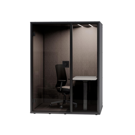 Cabine acustice birou - Office Work Booth, cabină acustică de o persoană, birou reglabil inclus, 1630x1370x2150 mm