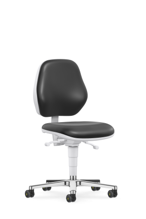 Scaune camere curate - Scaun camera curată Bimos CLEANROOM BASIC 2 cu rotile, spătar cu contact permanent și înclinare șezut, spătar 530 mm