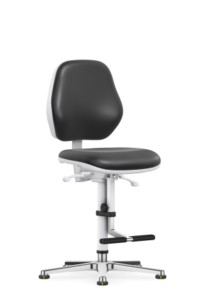 Scaune camere curate - Scaun camera curată Bimos CLEANROOM BASIC 3 cu tălpi și suport picioare, mecanism sincron cu reglaj după greutate, spătar 530 mm