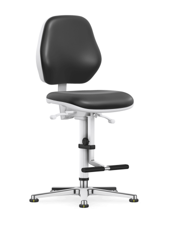 Scaune camere curate - Scaun camera curată Bimos CLEANROOM BASIC 3 cu tălpi și suport picioare, spătar cu contact permanent, spătar 430 mm