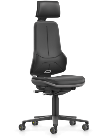 Industriale - Scaun ESD Bimos ESD NEON XXL cu tetieră reglabilă, până la 180 kg - Stofă Duotec ESD negru