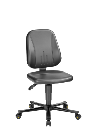 Scaune ESD - Scaun ESD Bimos ESD UNITEC 2 cu rotile - Piele ecologică Skai ESD negru