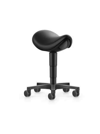 Scaune - Scaun tip șa Bimos ALLROUND SADDLE STOOL cu rotile - Stofă Duotec negru