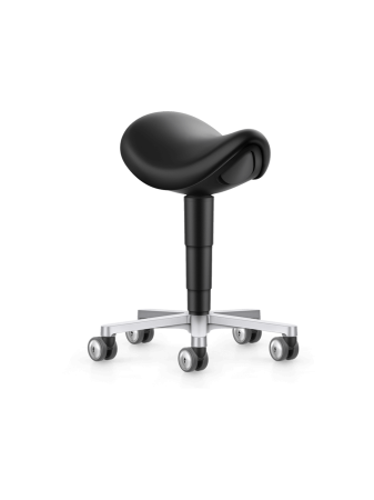 Industriale - Scaun tip șa camera curată Bimos CLEANROOM SADDLE STOOL cu rotile, Piele ecologică Magic ESD negru
