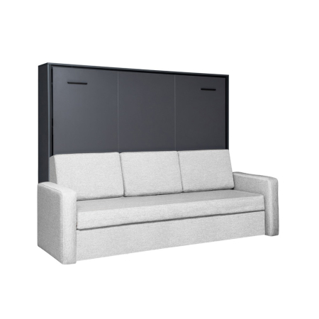 Mobilier metalic - Sistem metalic pentru pat de perete orizontal, 2 persoane, cu fotoliu integrat