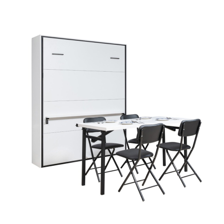 Mobilier metalic - Sistem metalic pentru pat de perete pliabil vertical, 2 persoane, cu masă detașabilă