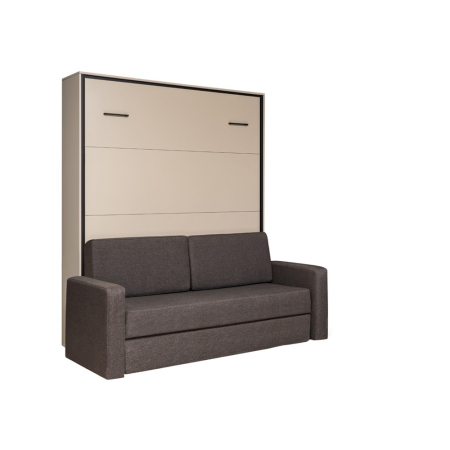 Mobilier metalic - Sistem metalic pentru pat de perete vertical tip dulap, 2 persoane, cu canapea integrată