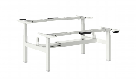 Structuri metalice pentru birouri - Cadru-Birou-Reglabil-Electric-Face-to-Face-Alb-TiMotion