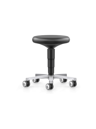 Scaune - Taburet camera curată Bimos CLEANROOM STOOL 2 cu rotile - Piele ecologică Magic ESD negru