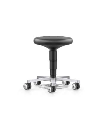 Scaune - Taburet camera curată Bimos CLEANROOM STOOL cu declanșare cu piciorul și rotile - Piele ecologică Magic ESD negru