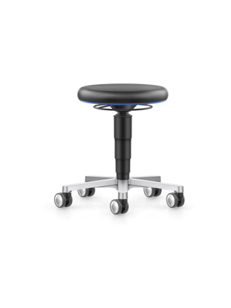 Taburet laborator / medical Bimos LABORATORY STOOL 2 cu rotile - Piele ecologică Magic negru