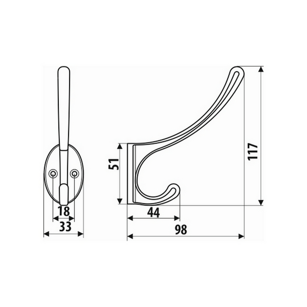 Agatator cuier metalic crom satinat WP18-G8 [2]