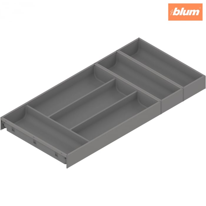 AMBIA-LINE Organizator pt tacâmuri, pentru MERIVOBOX Sertar, Plastic/oţel, 6 Compartimente pt tacâmuri, NL=650 mm, Lăţime=300 mm, finisaj gri indiu mat ZC7S650BS3 [1]
