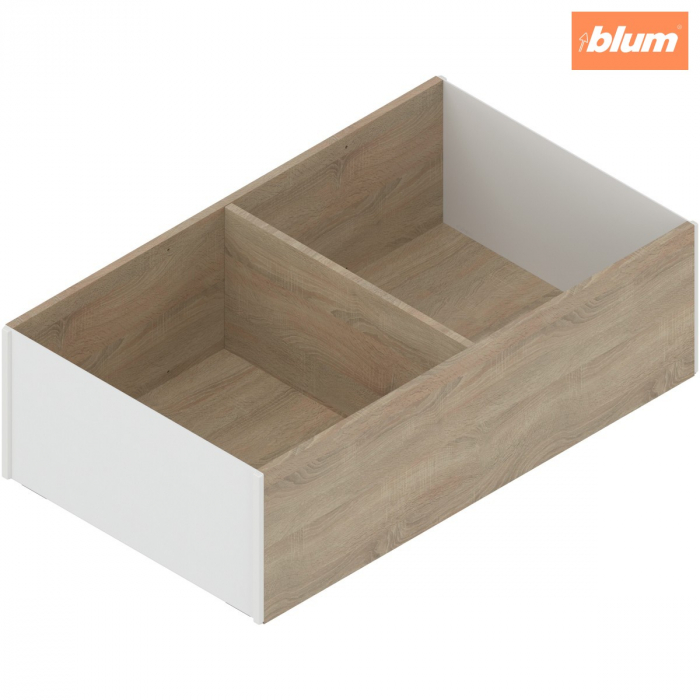AMBIA-LINE Ramă, pentru LEGRABOX/MERIVOBOX Extragere cu front înalt, Design de lemn, de la NL=400 mm, Lăţime=218 mm, finisaj Stejar Bard./alb-mătase ZC7F400RHP [1]
