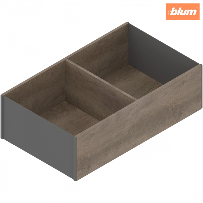 AMBIA-LINE Ramă, pentru LEGRABOX/MERIVOBOX Extragere cu front înalt, Design de lemn, de la NL=400 mm, Lăţime=218 mm, finisaj Stejar Nebr./gri-orion ZC7F400RHP [1]