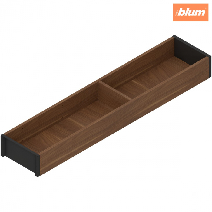 AMBIA-LINE Ramă, pentru LEGRABOX/MERIVOBOX Sertar, Design de lemn, NL=500 mm, Lăţime=100 mm, finisaj Nuc Tenn. / negru-carbon ZC7S500RH1 [1]