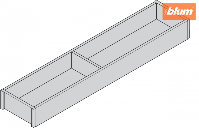 AMBIA-LINE Ramă, pentru LEGRABOX/MERIVOBOX Sertar, Design de lemn, NL=500 mm, Lăţime=100 mm, finisaj Nuc Tenn. / negru-carbon ZC7S500RH1 [2]