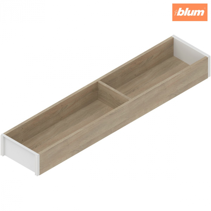 AMBIA-LINE Ramă, pentru LEGRABOX/MERIVOBOX Sertar, Design de lemn, NL=500 mm, Lăţime=100 mm, finisaj Stejar Bard./alb-mătase ZC7S500RH1 [1]