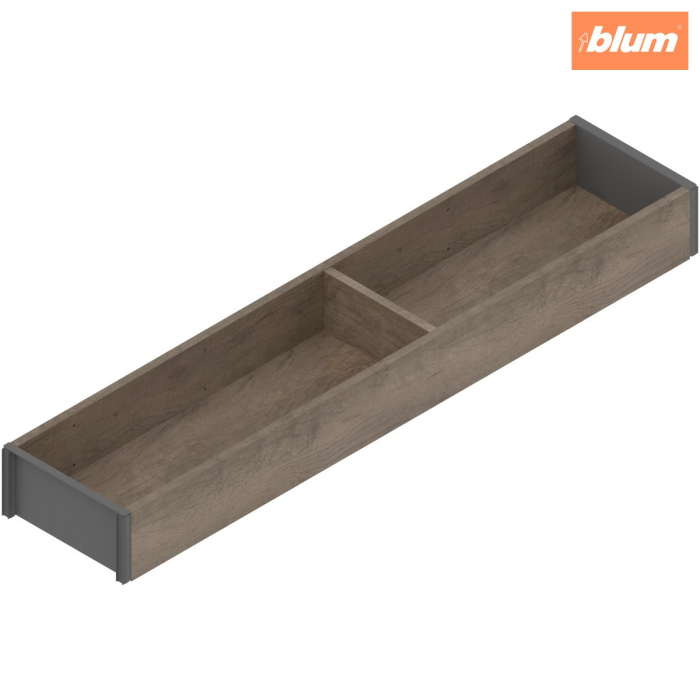 AMBIA-LINE Ramă, pentru LEGRABOX/MERIVOBOX Sertar, Design de lemn, NL=500 mm, Lăţime=100 mm, finisaj Stejar Nebr./gri-orion ZC7S500RH1 [1]