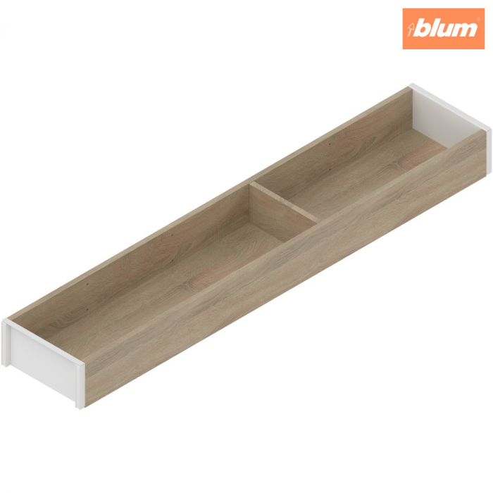 AMBIA-LINE Ramă, pentru LEGRABOX/MERIVOBOX Sertar, Design de lemn, NL=550 mm, Lăţime=100 mm, finisaj Stejar Bard./alb-mătase ZC7S550RH1 [1]