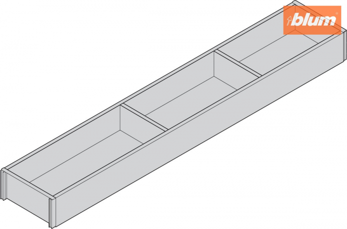 AMBIA-LINE Ramă, pentru LEGRABOX/MERIVOBOX Sertar, Design de lemn, NL=600 mm, Lăţime=100 mm, finisaj Nuc Tenn. / negru-carbon ZC7S600RH1 [2]