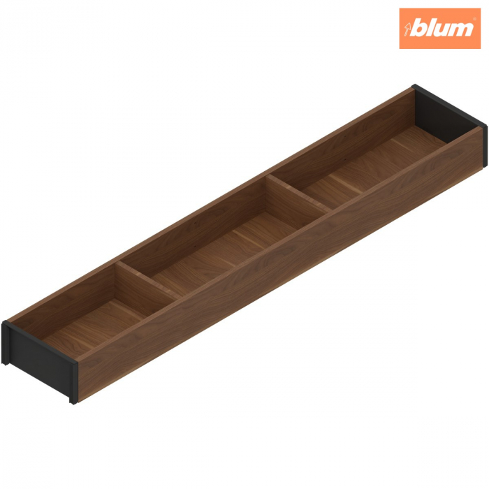 AMBIA-LINE Ramă, pentru LEGRABOX/MERIVOBOX Sertar, Design de lemn, NL=600 mm, Lăţime=100 mm, finisaj Nuc Tenn. / negru-carbon ZC7S600RH1 [1]
