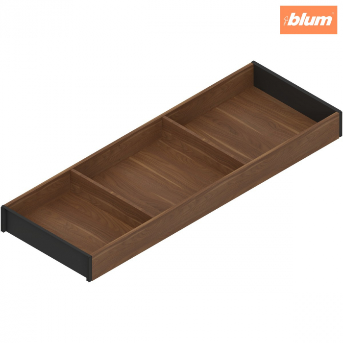 AMBIA-LINE Ramă, pentru LEGRABOX/MERIVOBOX Sertar, Design de lemn, NL=600 mm, Lăţime=200 mm, finisaj Nuc Tenn. / negru-carbon ZC7S600RH2 [1]