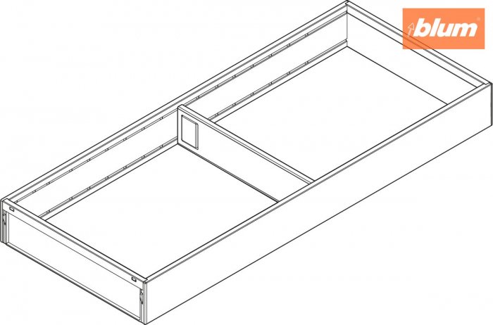 AMBIA-LINE Ramă, pentru MERIVOBOX Sertar, Oţel, NL=500 mm, Lăţime=200 mm, finisaj gri indiu mat ZC7S500RS2 [2]