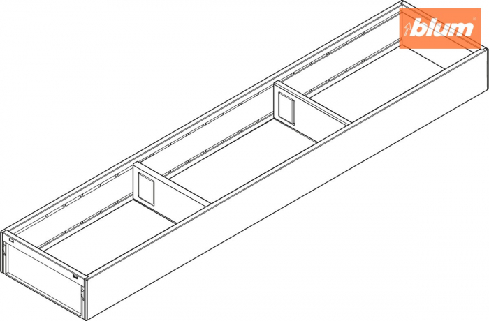 AMBIA-LINE Ramă, pentru LEGRABOX/MERIVOBOX Sertar, Oţel, NL=600 mm, Lăţime=100 mm, finisaj gri-orion mat ZC7S600RS1 [2]