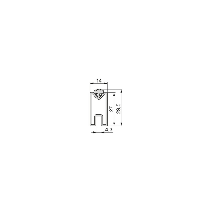 Bara haine Luxe rectangulara L=2350 mm, aluminiu, finisaj titan [5]
