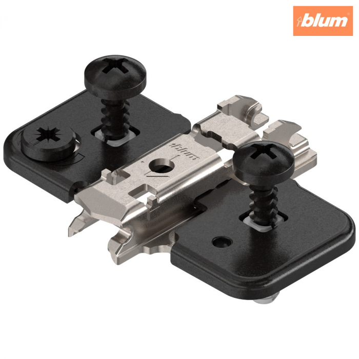 CLIP Plăcuţă de montaj, în cruce, 0 mm, oţel, Cu diblu expandabil EXPANDO, reglaj pe înălţime: Excentric, finisaj negru onix 174H7100E [1]