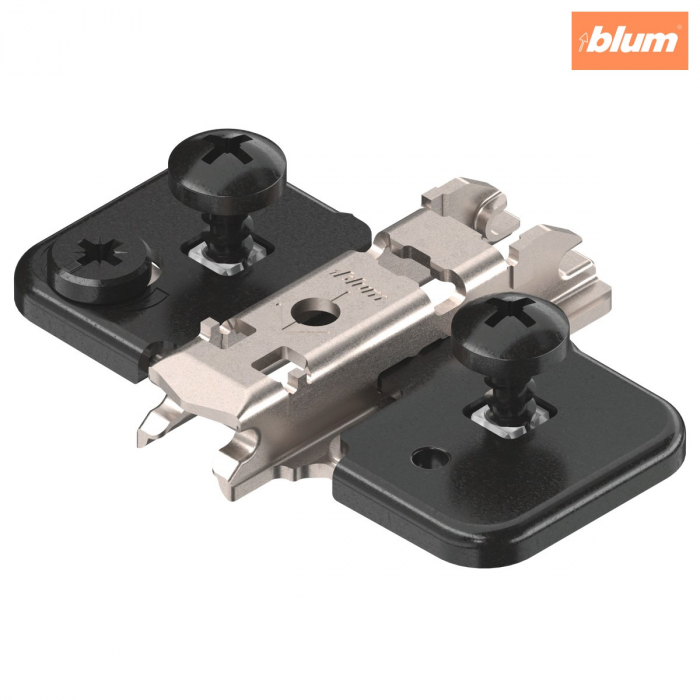 CLIP Plăcuţă de montaj, în cruce, 0 mm, oţel, Cu diblu expandabil EXPANDO, reglaj pe înălţime: Excentric, finisaj negru onix 174H710ZE [1]