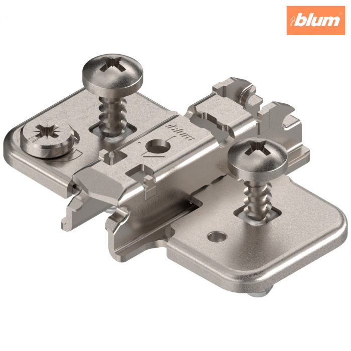 CLIP Plăcuţă de montaj, în cruce, 3 mm, oţel, Cu diblu expandabil EXPANDO, reglaj pe înălţime: Excentric, finisaj nichelat 174H7130E [1]