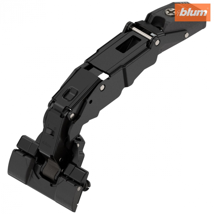 CLIP top BLUMOTION Balama cu unghi larg pentru punct de intrare 0 155°，Uşă aplicată, Oală: fără scule cu INSERTA, finisaj negru onix 71B7590 [1]