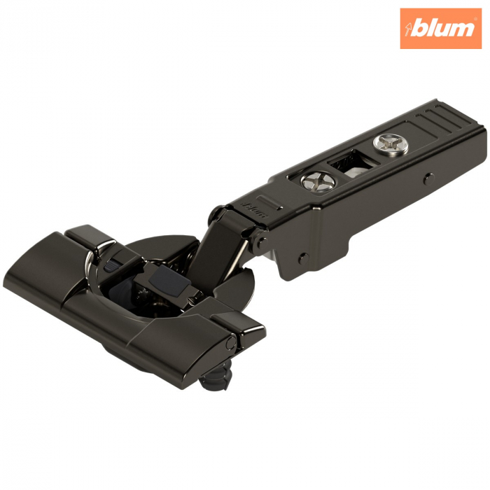 CLIP top BLUMOTION Balama pentru uşă profilată 95°，Uşă aplicată, Oală: fără scule cu INSERTA, finisaj negru onix 71B9590 [1]