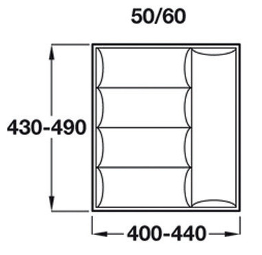 Compartimentare tacamuri premium alba, pentru latime front sertar de 500 mm [2]