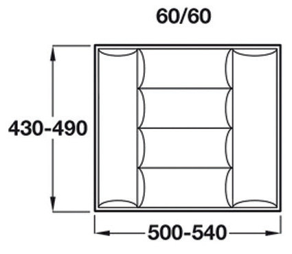 Compartimentare tacamuri premium alba, pentru latime front sertar de 600 mm [2]