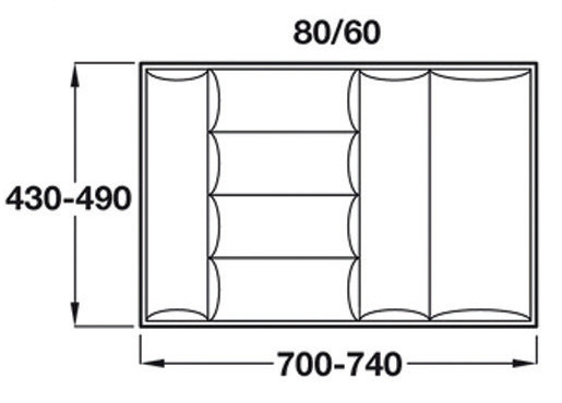 Compartimentare tacamuri premium alba, pentru latime front sertar de 800 mm [2]