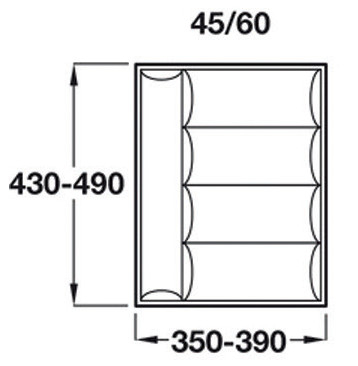 Compartimentare tacamuri premium gri argintiu, pentru latime front sertar de 450 mm [2]