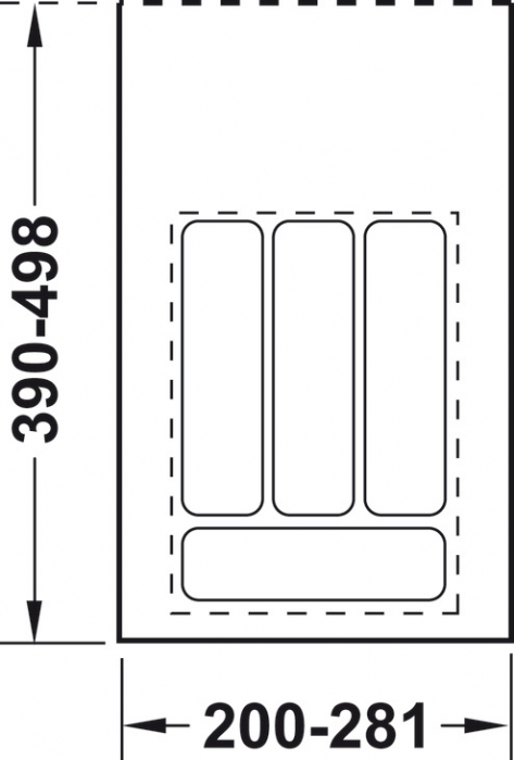 Compartimentare tacamuri universala gri, pentru latime front sertar de 300 mm [2]